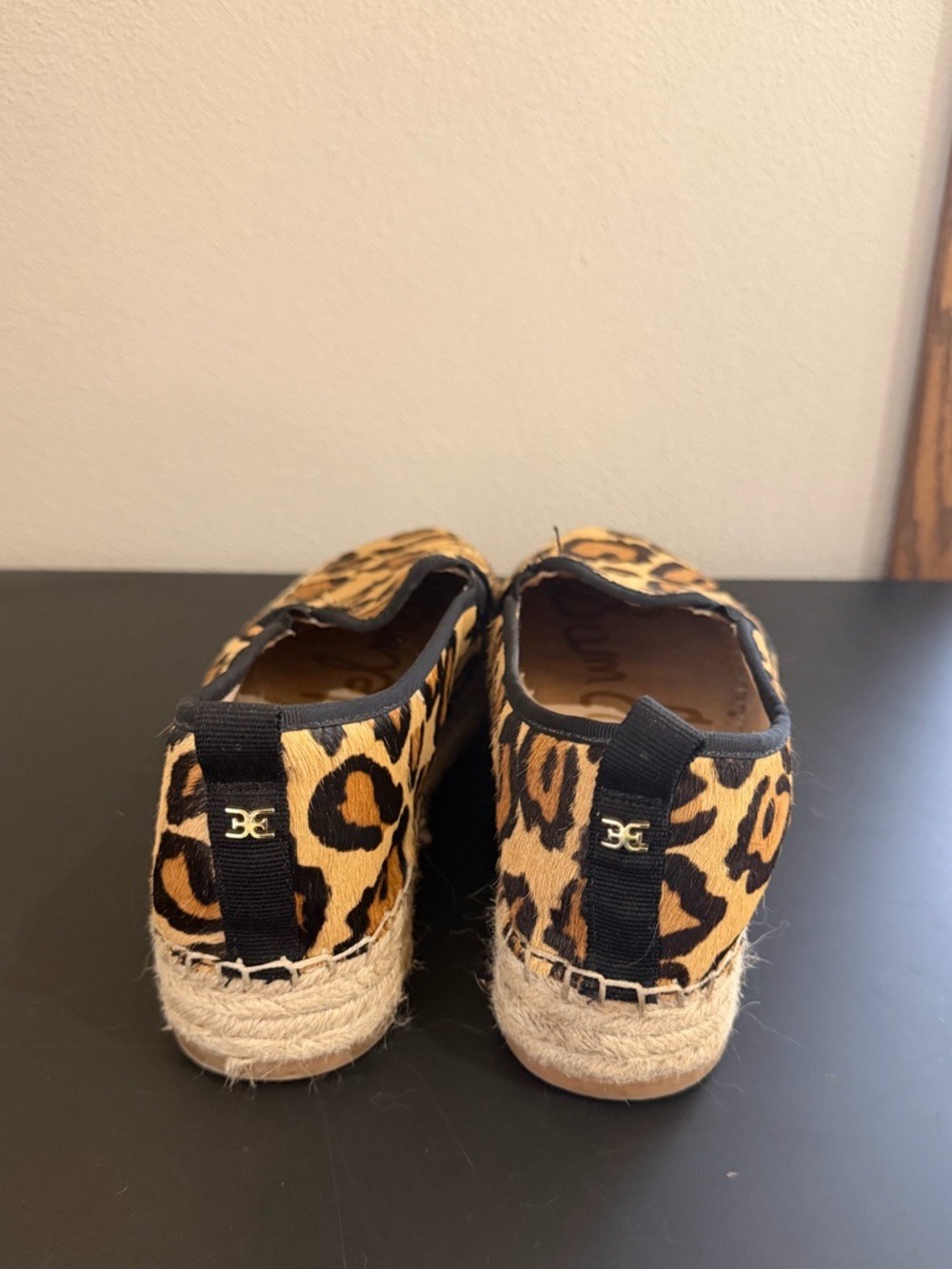 Sam Edelman Leopard Print Carrin Calf Hair Platform Slip-On Shoes 9 - Picture 3 of 8